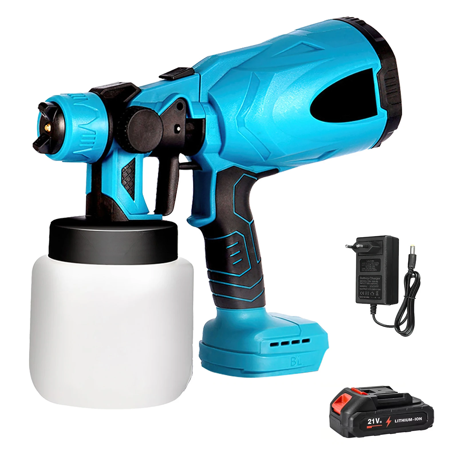 1000Ml Draadloze Elektrische Spuitpistool Draagbare Huishoudelijke Verfspuit Auto Meubelen Stalen Coating Airbrush Voor Makita 18V Batterij