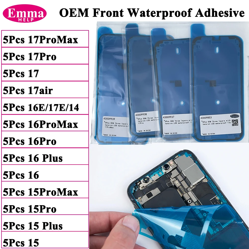 OEM Waterproof Sticker for iPhone 17 16 15 Pro Max 14 16E  17E 17Air Adhesive LCD Screen Frame Seal Tape Repair Parts