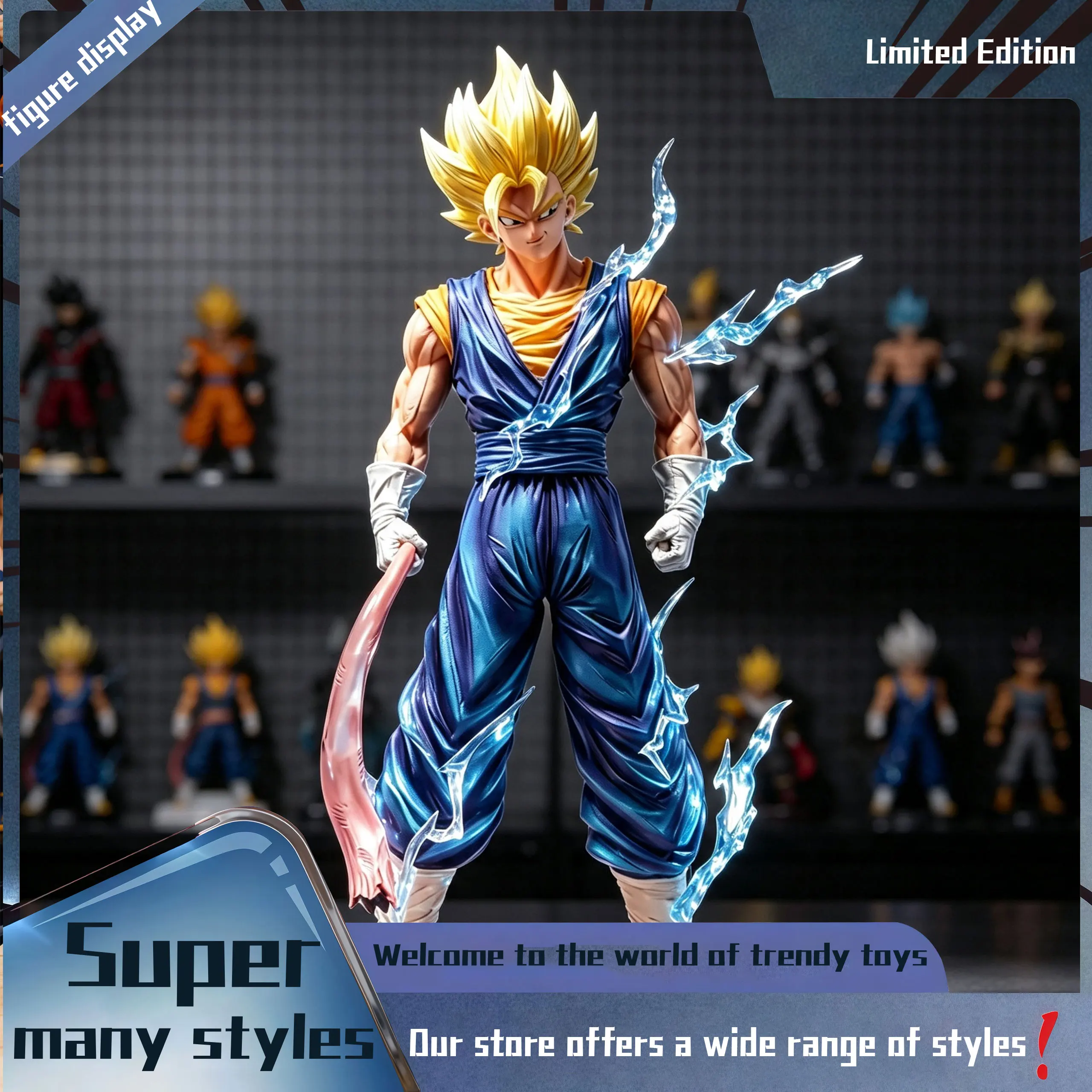 Vegito Figurine Model Table Decoration, Birthday Gift, Trendy Toy Scene Decoration, Car Decoration