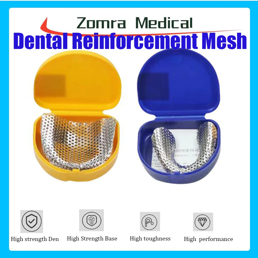 10pcs/Pack Silver Metal Dental Mesh Upper & Lower Reinforcement Net for Acrylic Partial Dentures Dental Lab Materials