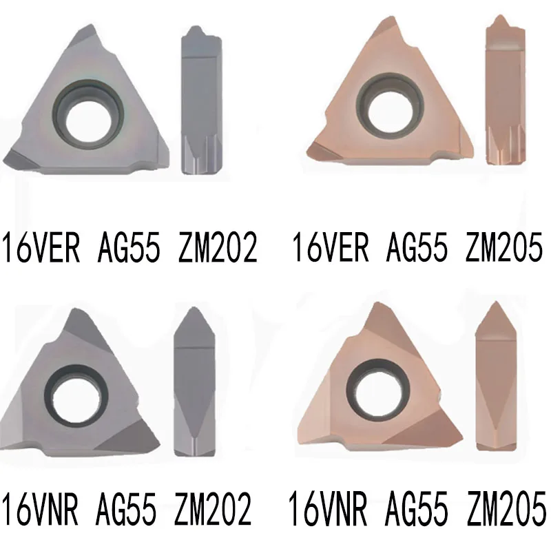 

10pcs 16VER AG55 / 16VNR AG55 55° 0.5mm-3.0mm triangle Thread Turning Tool Carbide Insert Thread Vertical CNC Internal External