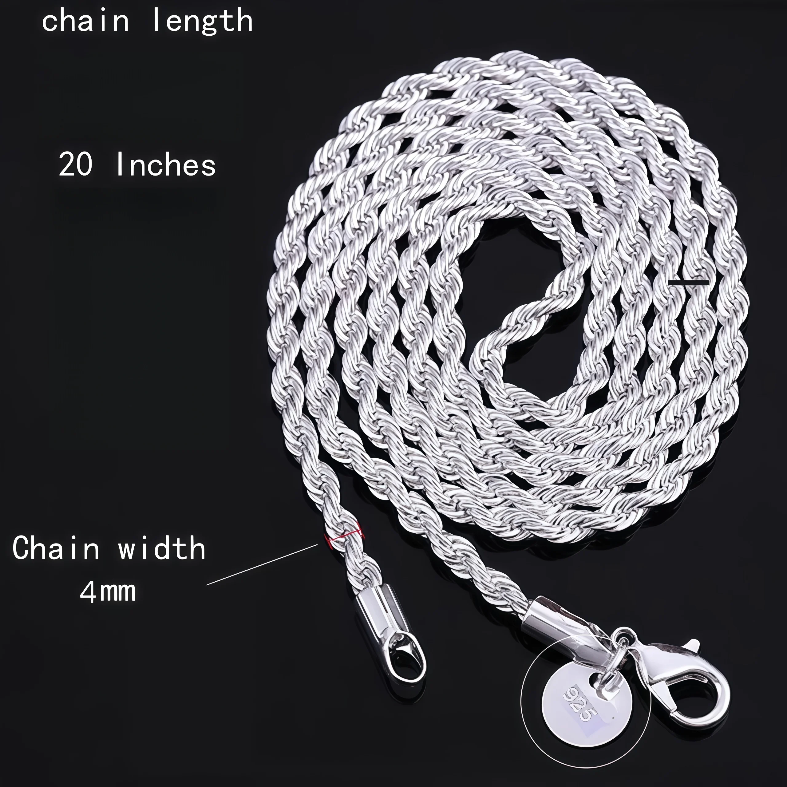 (الشراء لتلقي هدية مجانية) قلادة طويلة على شكل حبل، سلسلة ملتوية من الفولاذ المقاوم للصدأ، تصميم بسيط للجنسين