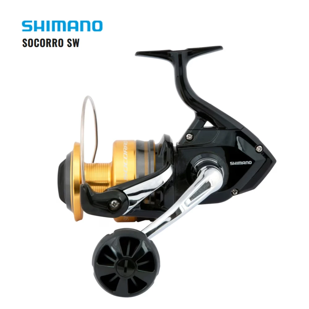 

Shimano Original Socorro Sw Spinning Fishing Reel Gear Ratio 4.6-4.9:1 4/1 Ball Bearings Hagane Gear Cross Carbon Drag S A-rb