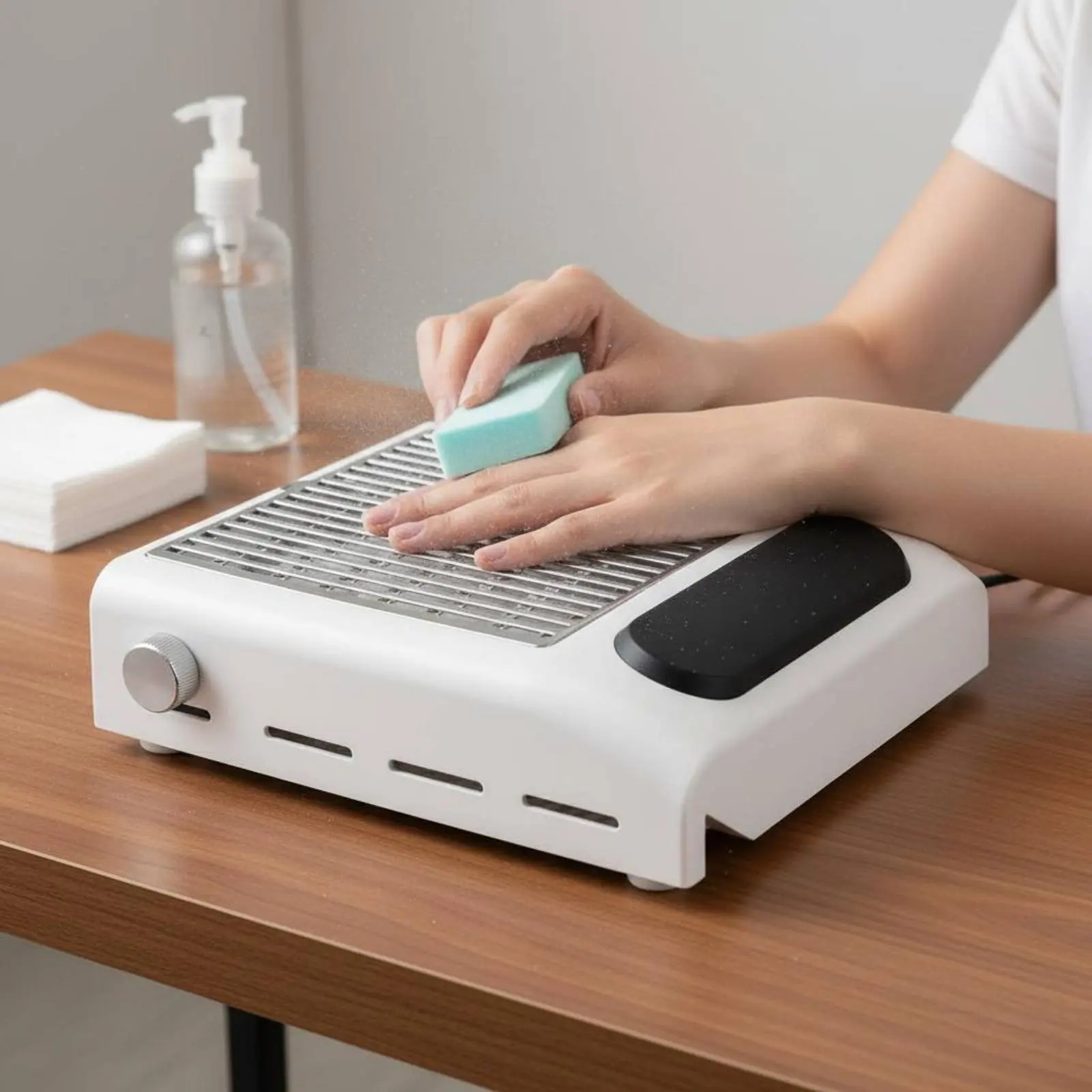 Nail Dust Collector Adjustable Adjustable Filing Power Dust Suction Machine Reusable Strainer Desktop Nail Vacuum for Manicurist
