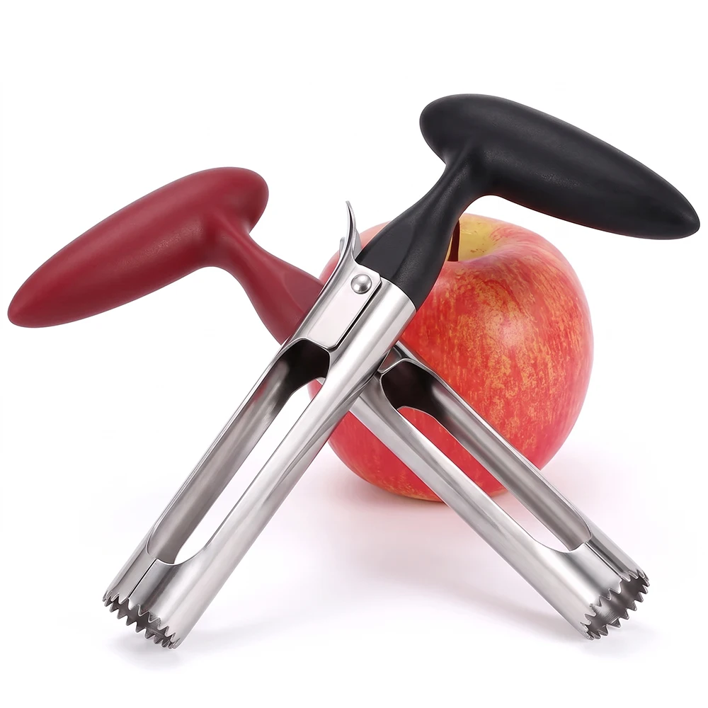 Apple Corer Tool, Easy to Use and Clean, Sturdy Apple Core Remover with Sharp Serrated Blades, Stainless Steel Corers