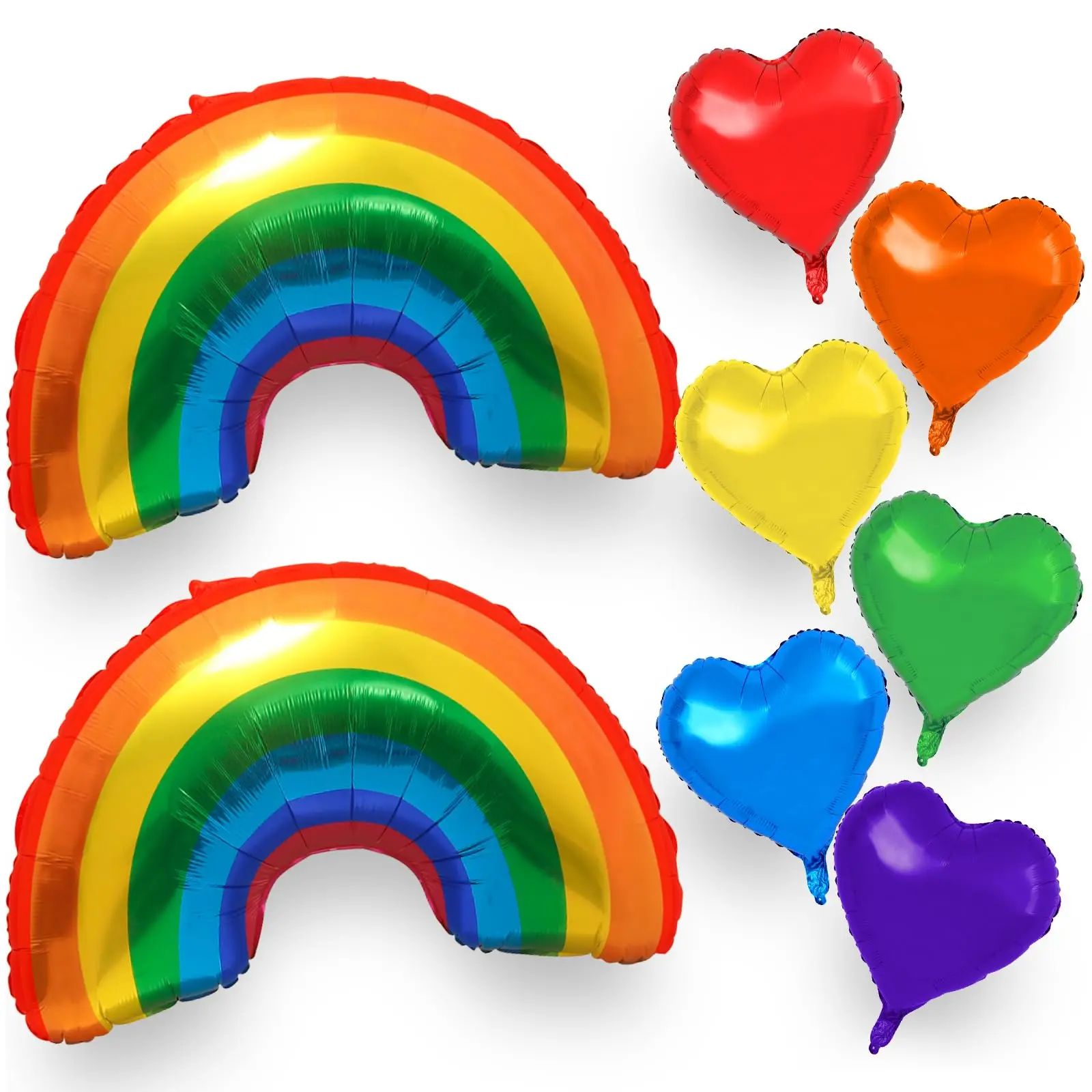 Pride Day Balloons Kit Pride Parade Supplies Rainbow and Heart Balloon for Festival Gay Favors Party Celebration LGBT Decoration