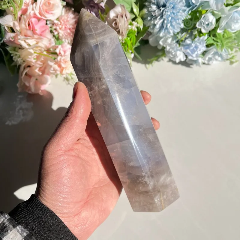 Blue Rose Quartz Crystal Tower Healing Stone for Meditation Home Décor Energy Cleansing & Love