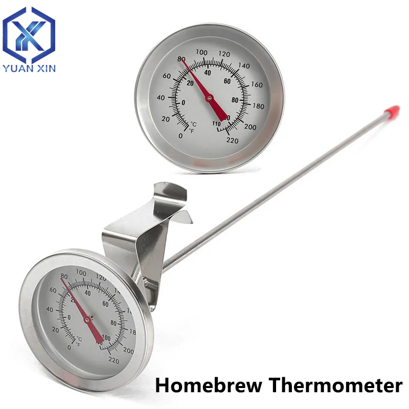 Home Brewing Thermometer 0-220℃/12” 304 Stainless Steel Beer Tool Probe Thermometer