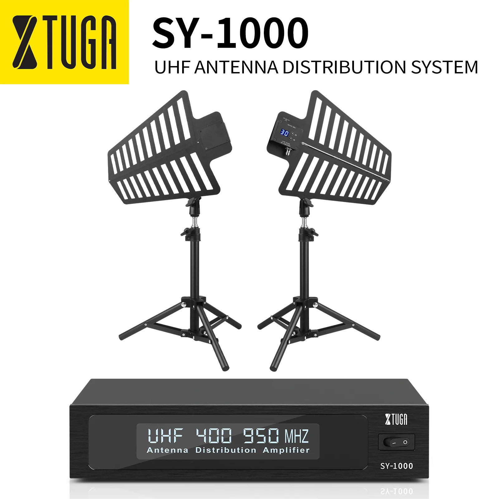 XTUGA SY-1000 Active UHF Signal Booster Amplifier Directional Antenna Combiner For In Ear Monitor Splitter RF Signal Distributor