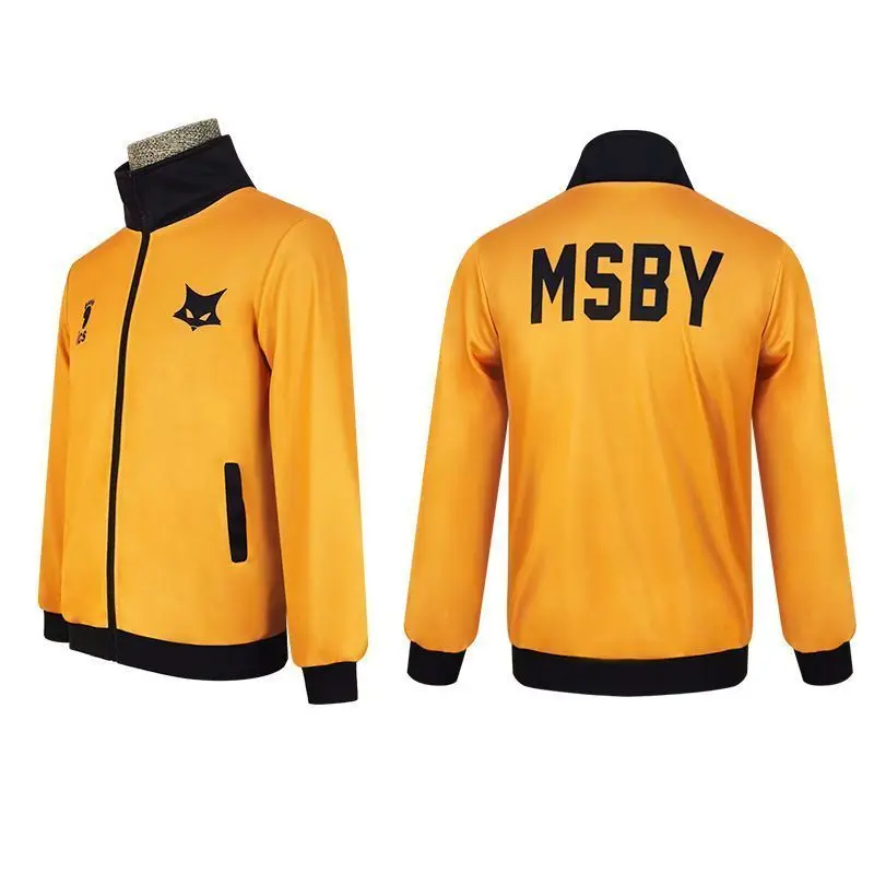 Anime Haikyuu MSBY Black Jackal Cosplay Costume Sets Yellow Coat Jacket+Pants 2PCS Sports Suits Autumn Winter Uniform Sportswear