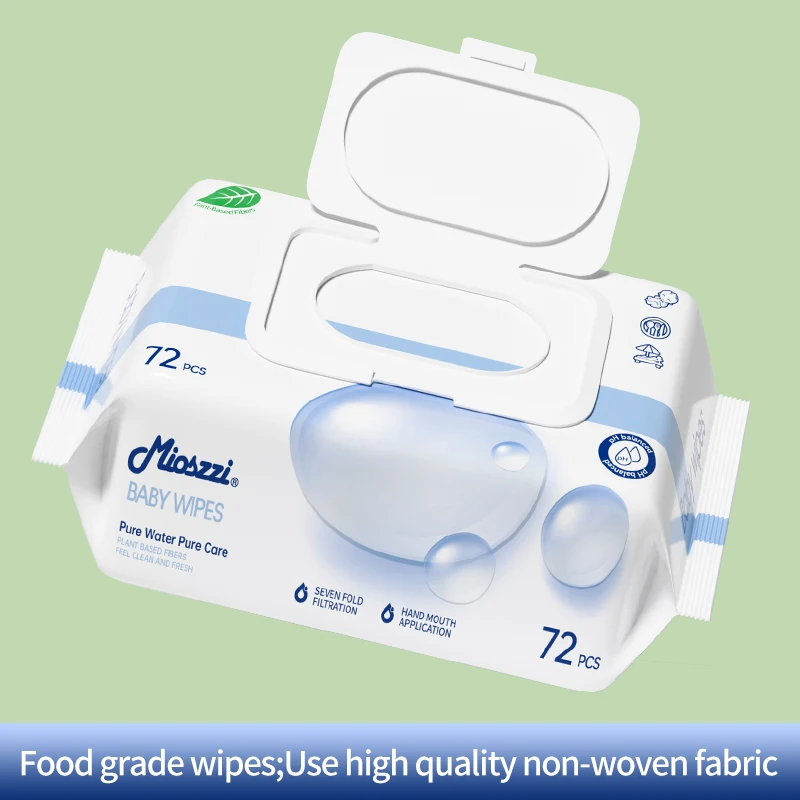 مناديل أطفال مائية نقية 99%، لا تسبب الحساسية وخالية من العطور، لطيفة للغاية للبشرة الحساسة، تم اختبارها طبيب الجلد" #2