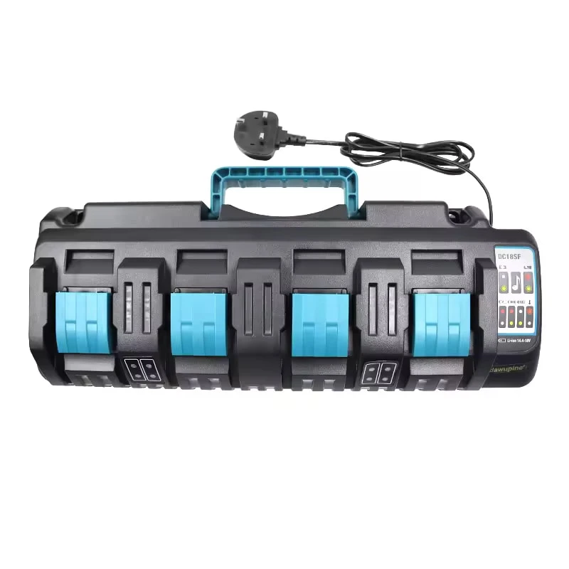 Chargeur de batterie Li-ion 4 ports pour Makita BL1430 BL1830 14.4V 18V, chargeur USB, batterie externe pour téléphone portable, DC18RD DC18RF