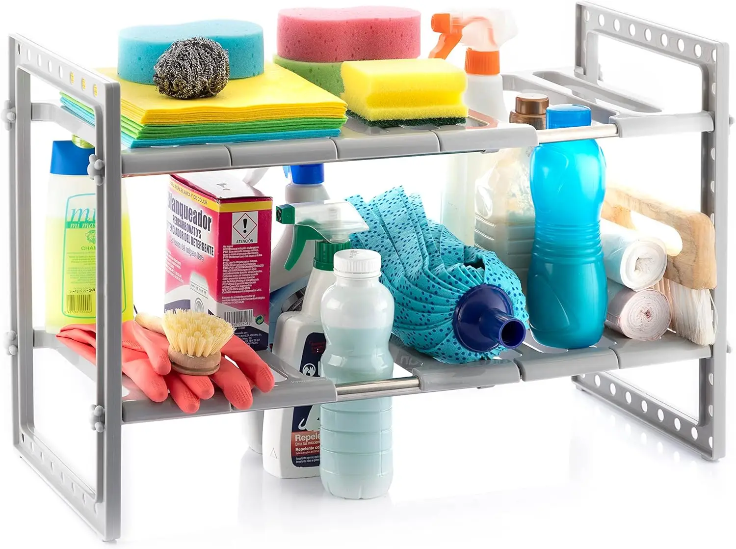 Shibblek 2 shelf extendable rack under sink