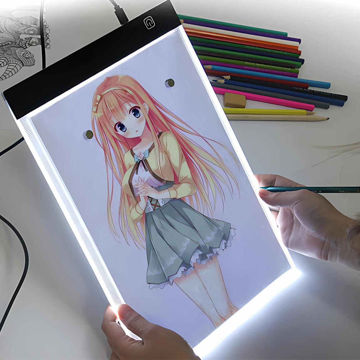 Dimmable LED Drawing Copy Pad, Bloco de Escrita, Pintura e Rastreamento, Arte Eletrônica USB, Holiday Gift, A4, A5