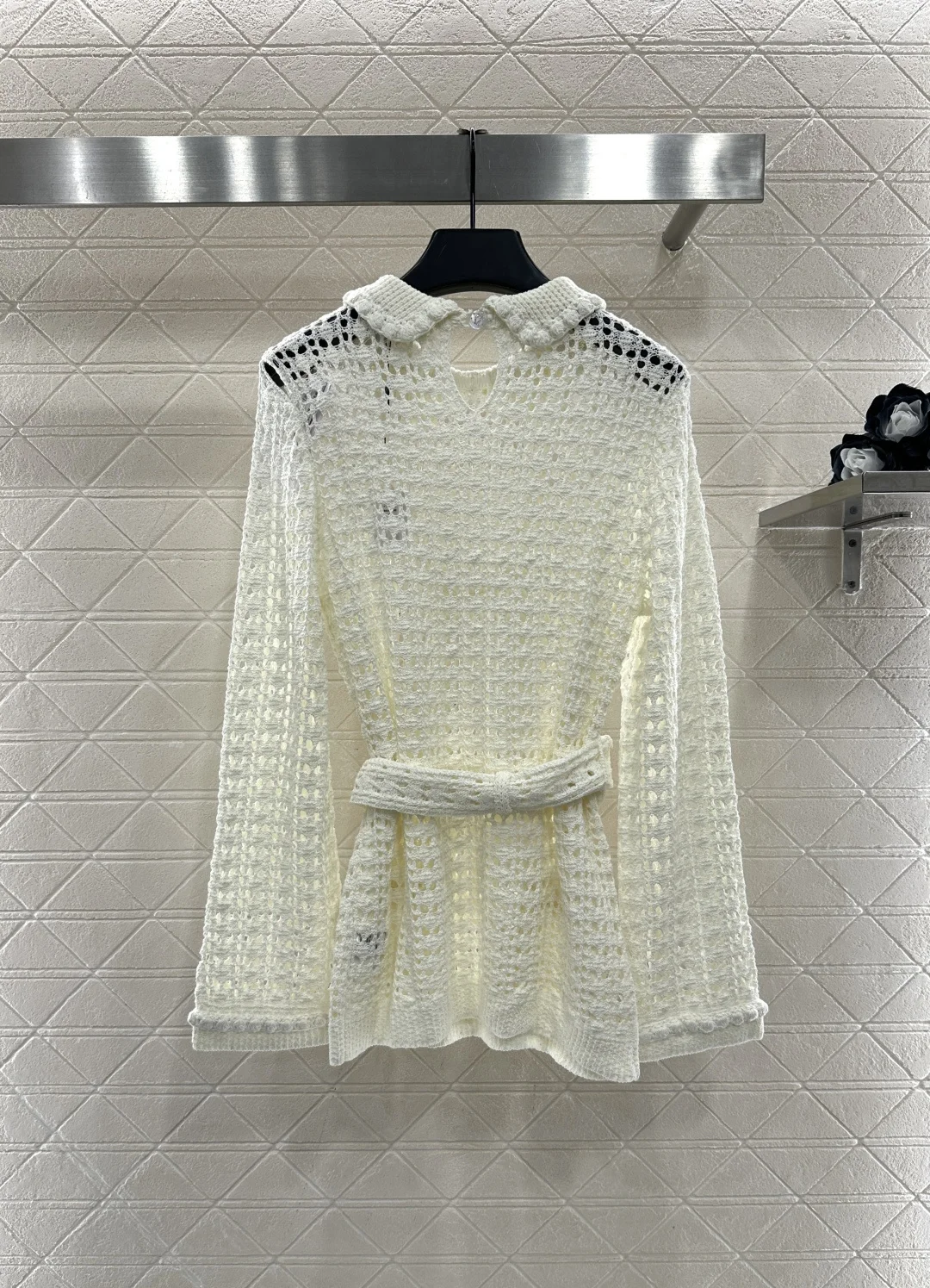 

2025 Early Autumn Fashionable Collared Waist-cinching Knitted Pullover Sweater Cover-up New Women's Clothing Cotton Yarn Knittin