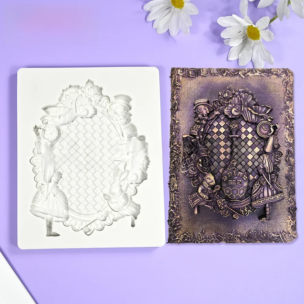 Wonderland Princess Frame Relief Silicone Mold Chocolate Fondant Mould DIY Resin Clay Model Cake Decorating Supplies Bakeware — zdjęcie 2