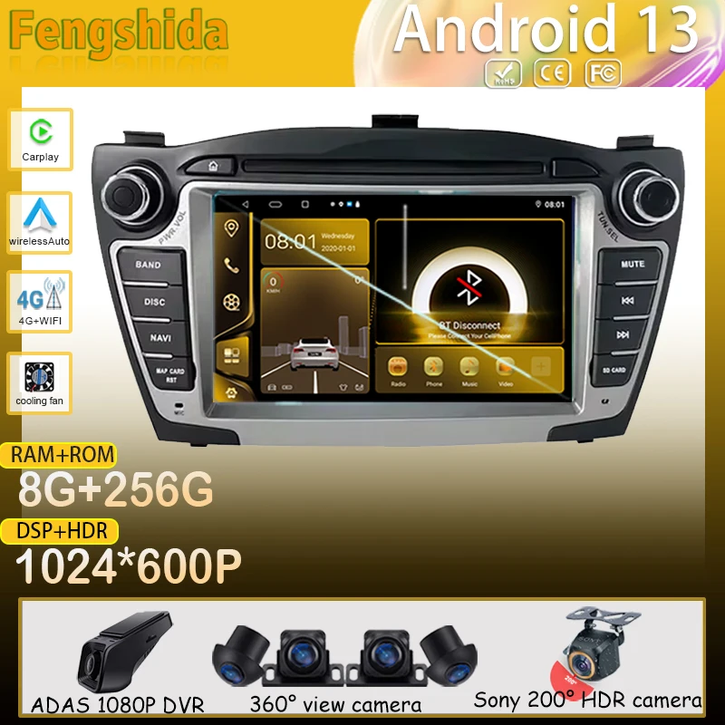 

Автомобильный плеер Android для Hyundai Tucson 2 LM IX35 2009-2015, автомагнитола, мультимедиа, GPS, видеонаблюдение, экран Carplay, HDR, DVD, BT