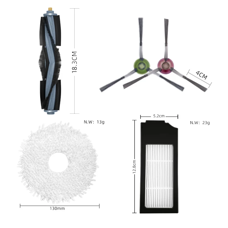 Fit For Ecovacs Debot X1 OMNI / T20 / T10 Rubber Brush Robot Vacuum Cleaner Spare Parts Side Brush Mop Dust Bag Consumables