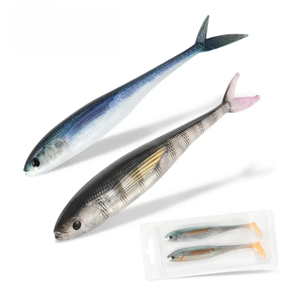 2023 FSTK 2PCS Silikon Köder Paddle Tail Shad Wurm Lebensechte Weiche Köder 9,4g 12,5 cm Süßwasser