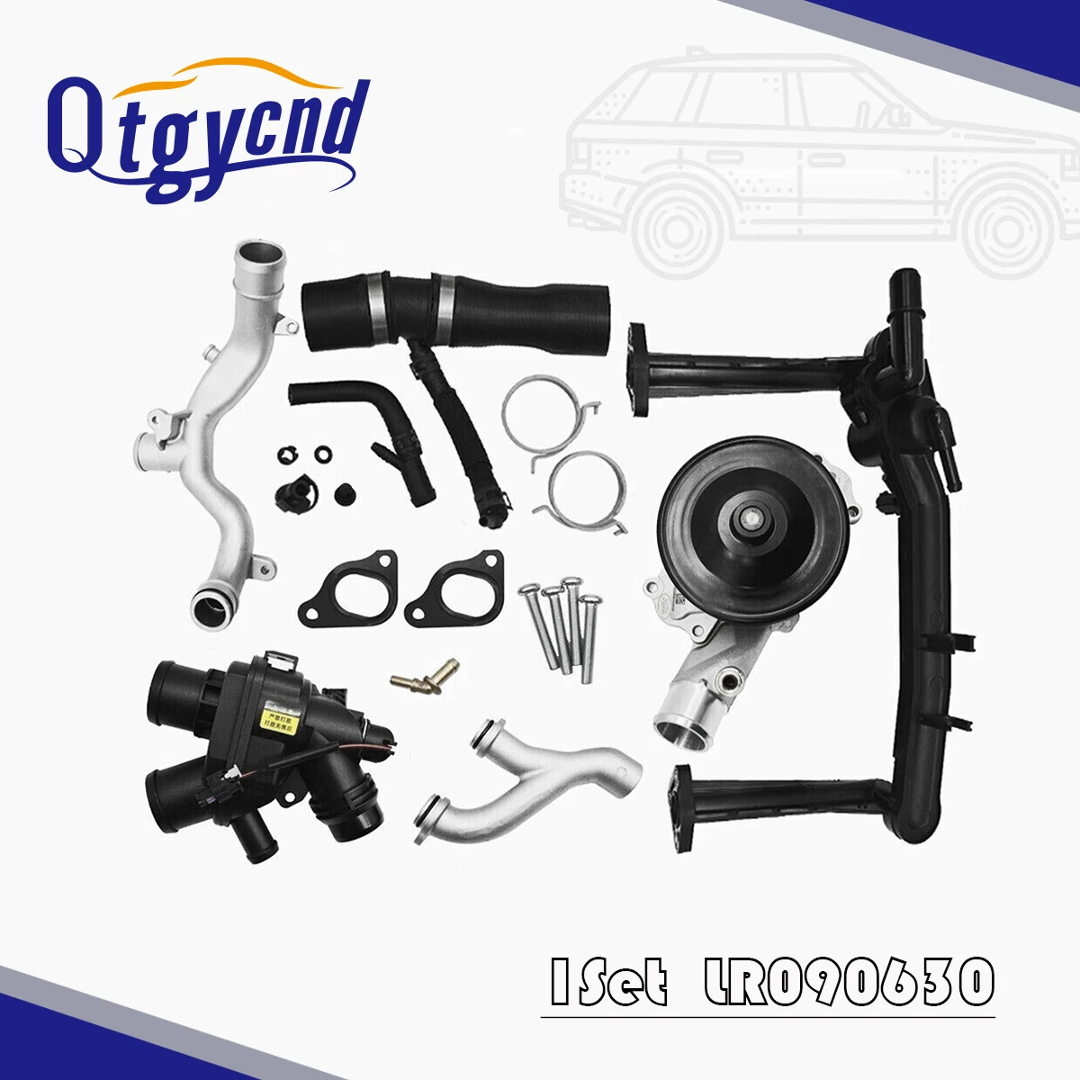 

Coolant System Kit Heater Manifold Tube Thermostat Water Pump Outlet Pipe For Land Rover/Jaguar 3.0L LR092992 LR090630 C2Z28536