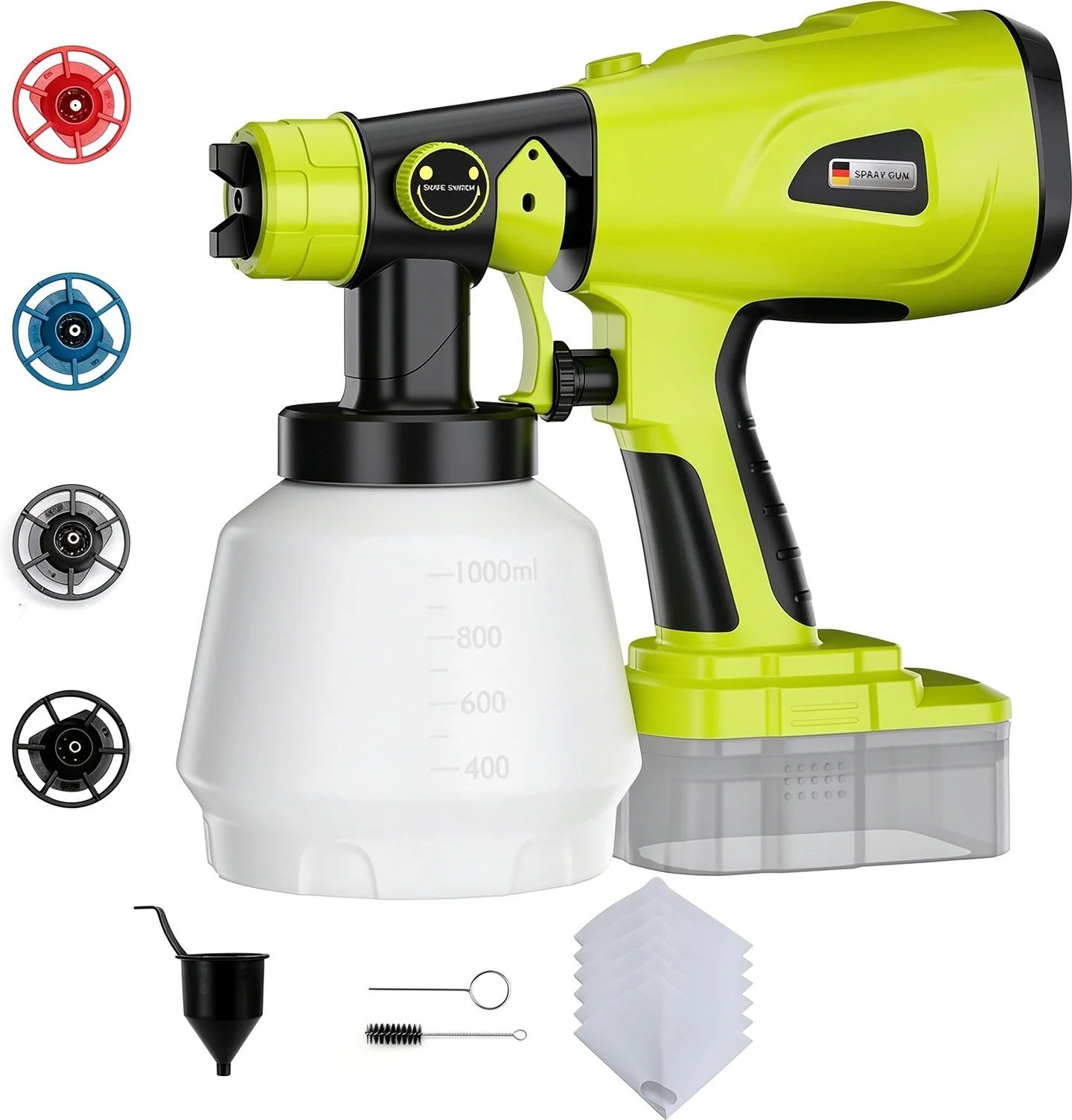 Paint Sprayer Compatible with Ryobi One+ 18V Battery w/1000ML Large Container (Battery not Included)