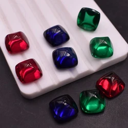 Natural Ruby Sapphire Emerald Square Flat Bottom Cut 10×10mm for Jewelry Making VVS Loose Gemstones