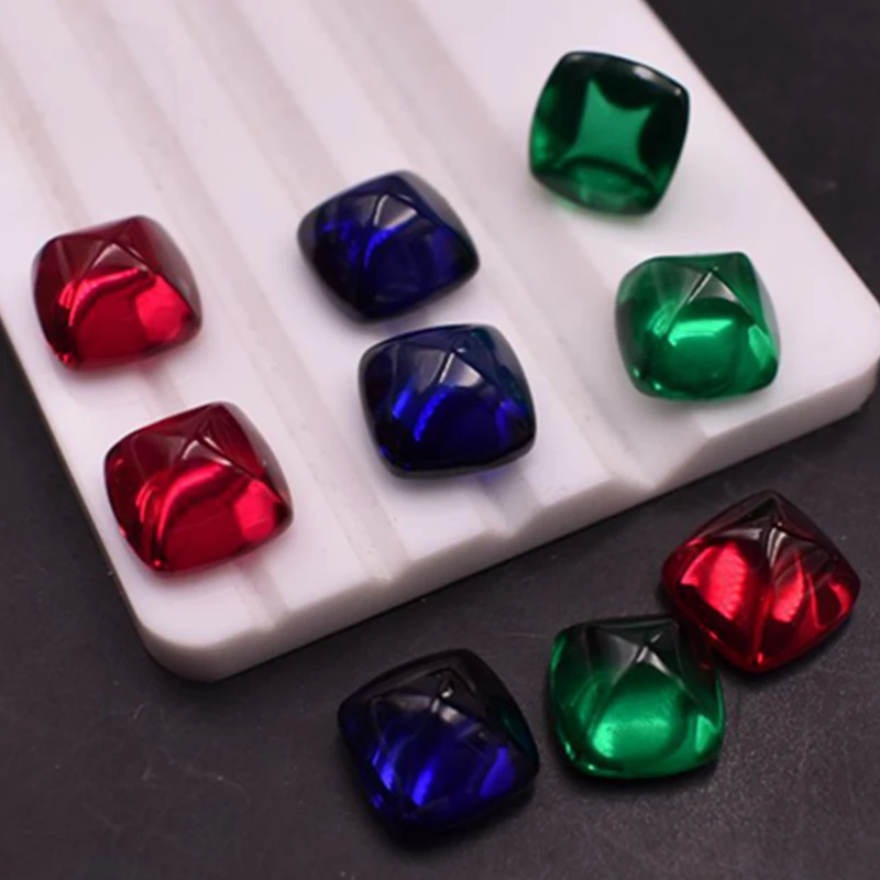 Natural Ruby Sapphire Emerald Square Flat Bottom Cut 10×10mm for Jewelry Making  VVS Loose Gemstones