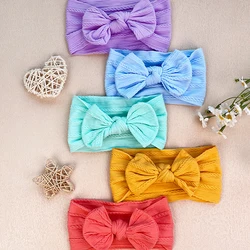 5 stücke Bonbon farbe Baby Kopf bedeckung Baby Stirnbänder Bowknot weiches Nylon Haar Zubehör niedliche Mode bunte Kinder Kopf bedeckung