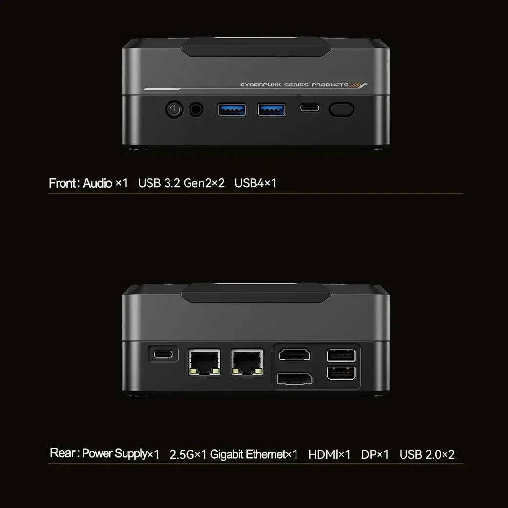 Minipc-R7 7840hsミニデスクトップ、type-c USB 4.0、thアンダーボルト4サポート、GPU、8kディスプレイ、高性能、8k、8c 16t最大5.1ghz