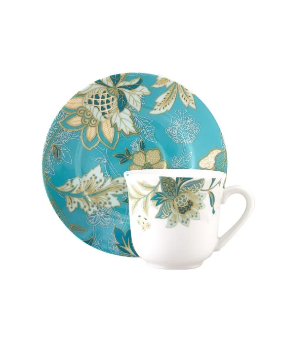 

Coffee Cup, Handmade Porcelain Espresso Cup, Floral Pattern Cup, Design English Coffee Cup
