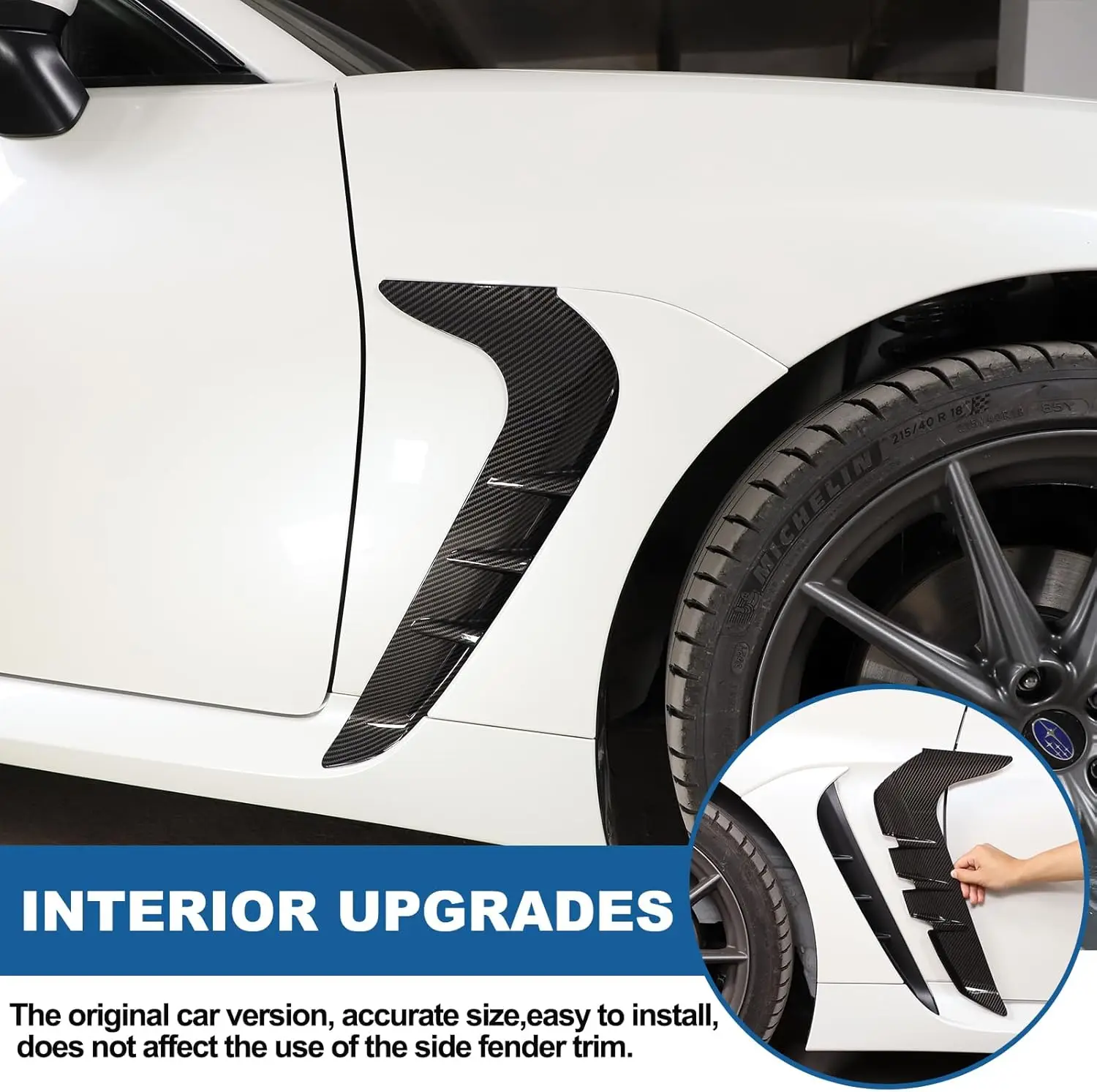 

Carbon Fiber Car Side Air Vent Fender Trim Cover For Subaru BRZ Toyota GR 86 2022-2025 Car Side Vent Trim Kit Flaps Fins Apron
