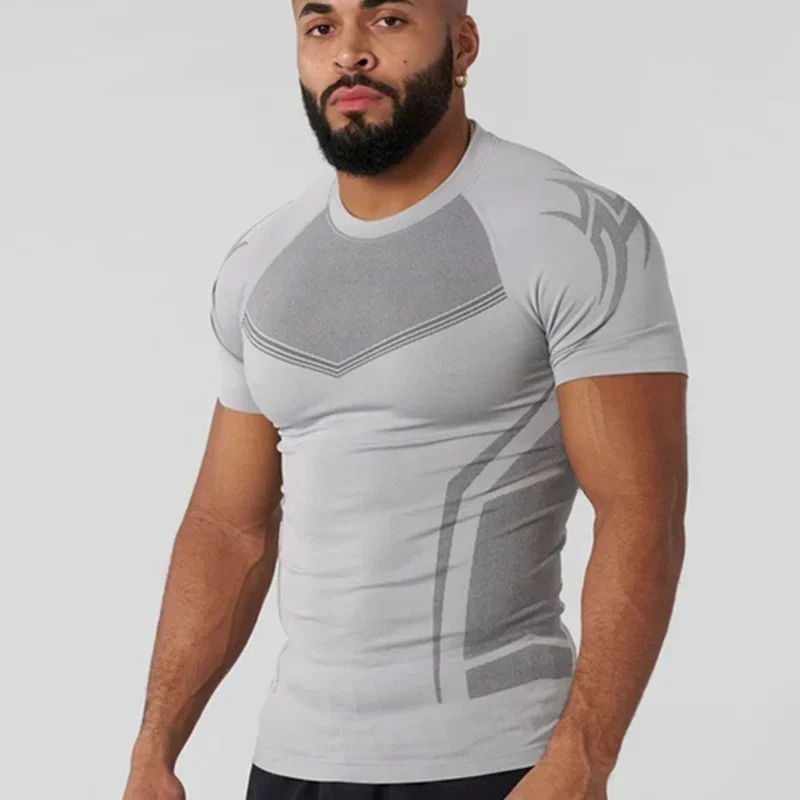 AliExpress NONE 2025Men Short Sleeve Compression Shirts Quick Dry Fitness Cycling Running T-Shirt Workout Training Underwear Gym Clothing