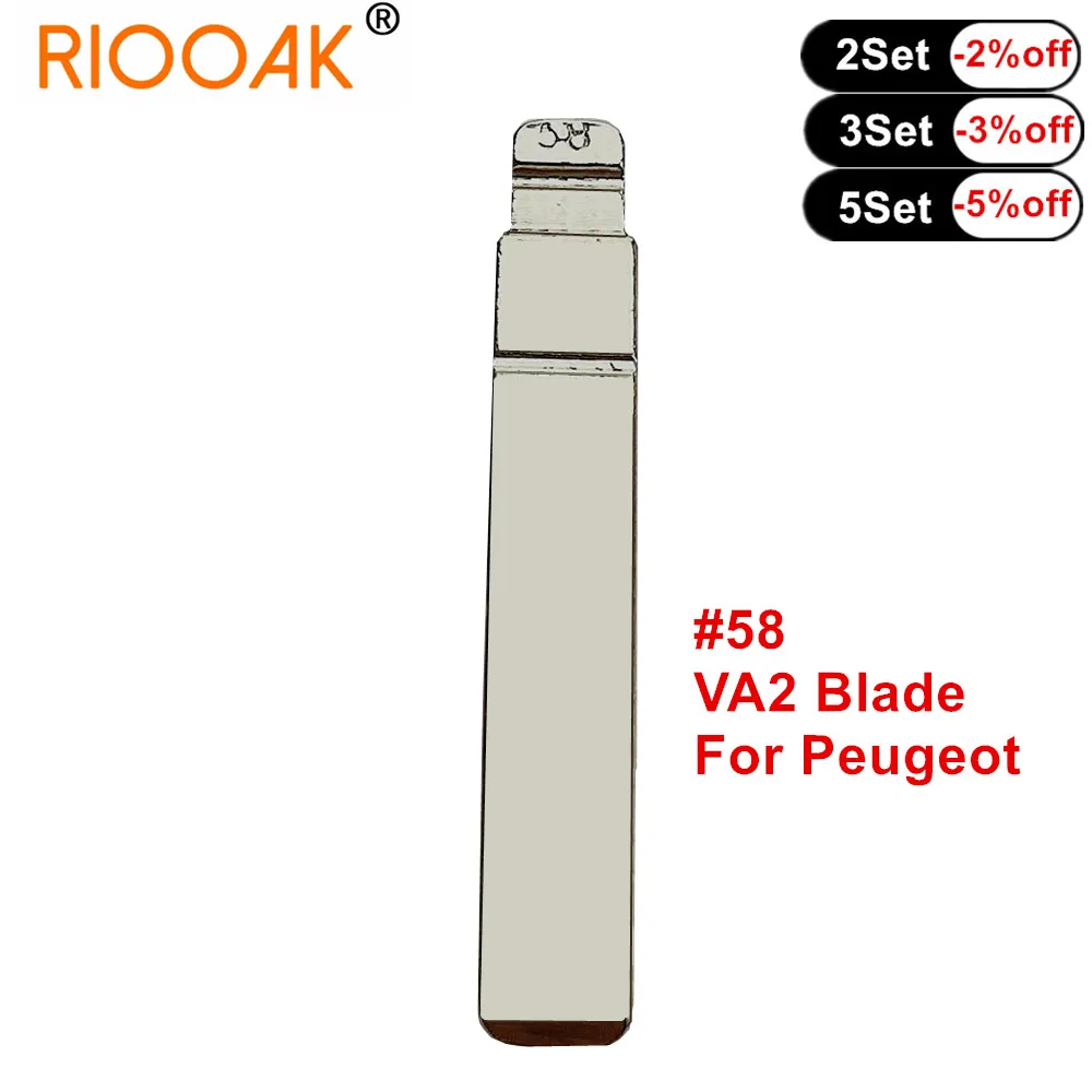 10pcs Uncut Flip #58 VA2 KD VVDI Xhorse Remote Key Blade For Citroen C4 Sega Triumph Peugeot 307 308 407 408 Renualt