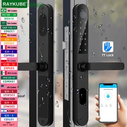 Raykube Dq09 Ip68 Waterdicht Bluetooth Deurslot Aluminium Deursloten Met Tt Lock App Vingerafdruk Wachtwoord Ic Kaart Sleutel Ontgrendeling