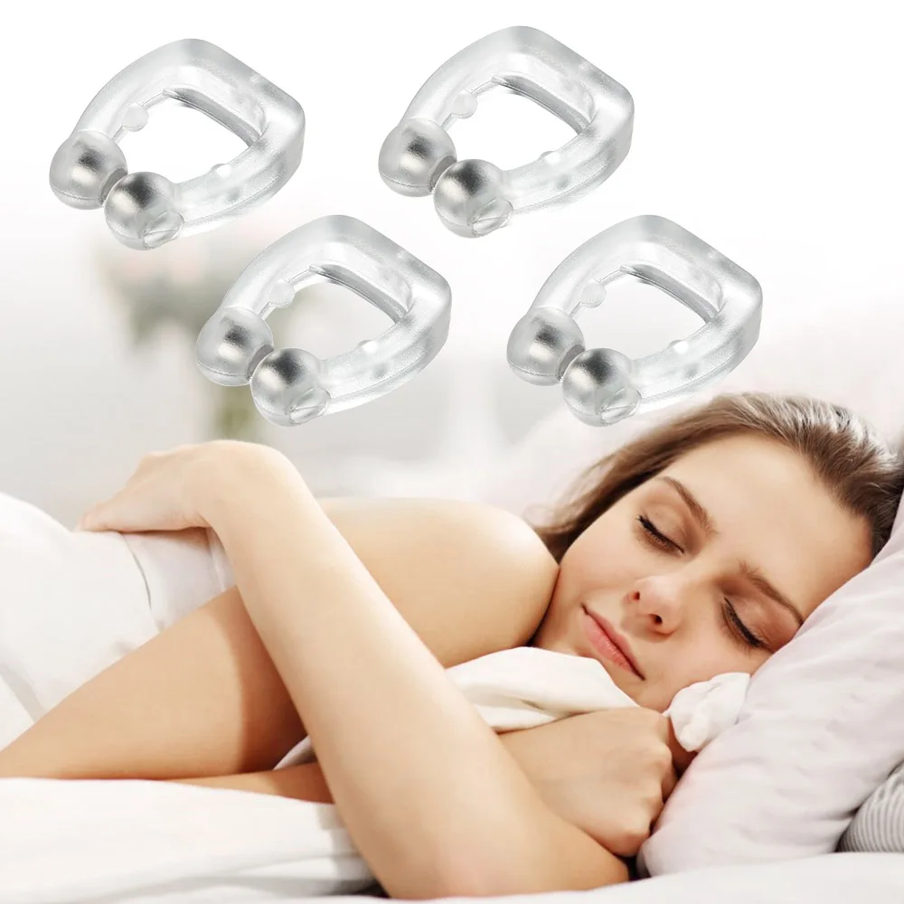 Silicone Magnetic Anti Snore Nose Clip Stop Snoring Sleep Tray Anti-Snoring Sleeping Aid Apnea Guard Night Device Health Care