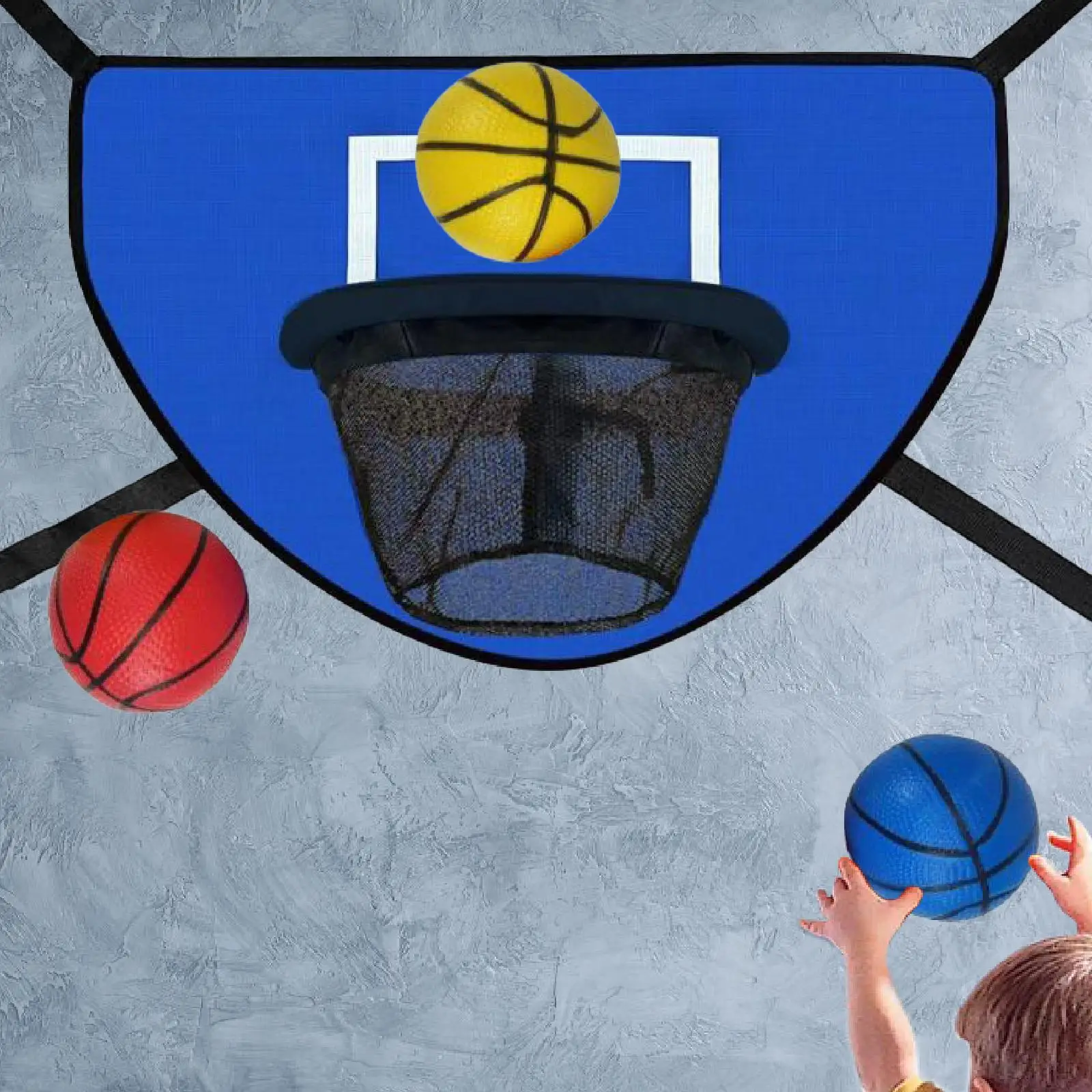 

Комплект баскетбольной подставки для батута для детей и взрослых, баскетбольная подставка для батута в помещении с воздушным насосом и мини-мячом ﻿