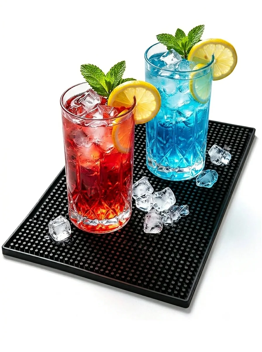 Leeseph Bar Mat, Rubber Dish Drying Mat, Non Slip Cocktail Spill Mat for Bartending, Coffee Bar Mat Accessories for Kitchen