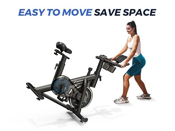 MERACH Heimtrainer-Bremsbelag, stationäres Fahrrad, geräuscharm, für den Innenbereich, Fahrrad, 270 Pfund Tragkraft, Tablet-Halterung, Fitness-Kurse – Detail 14