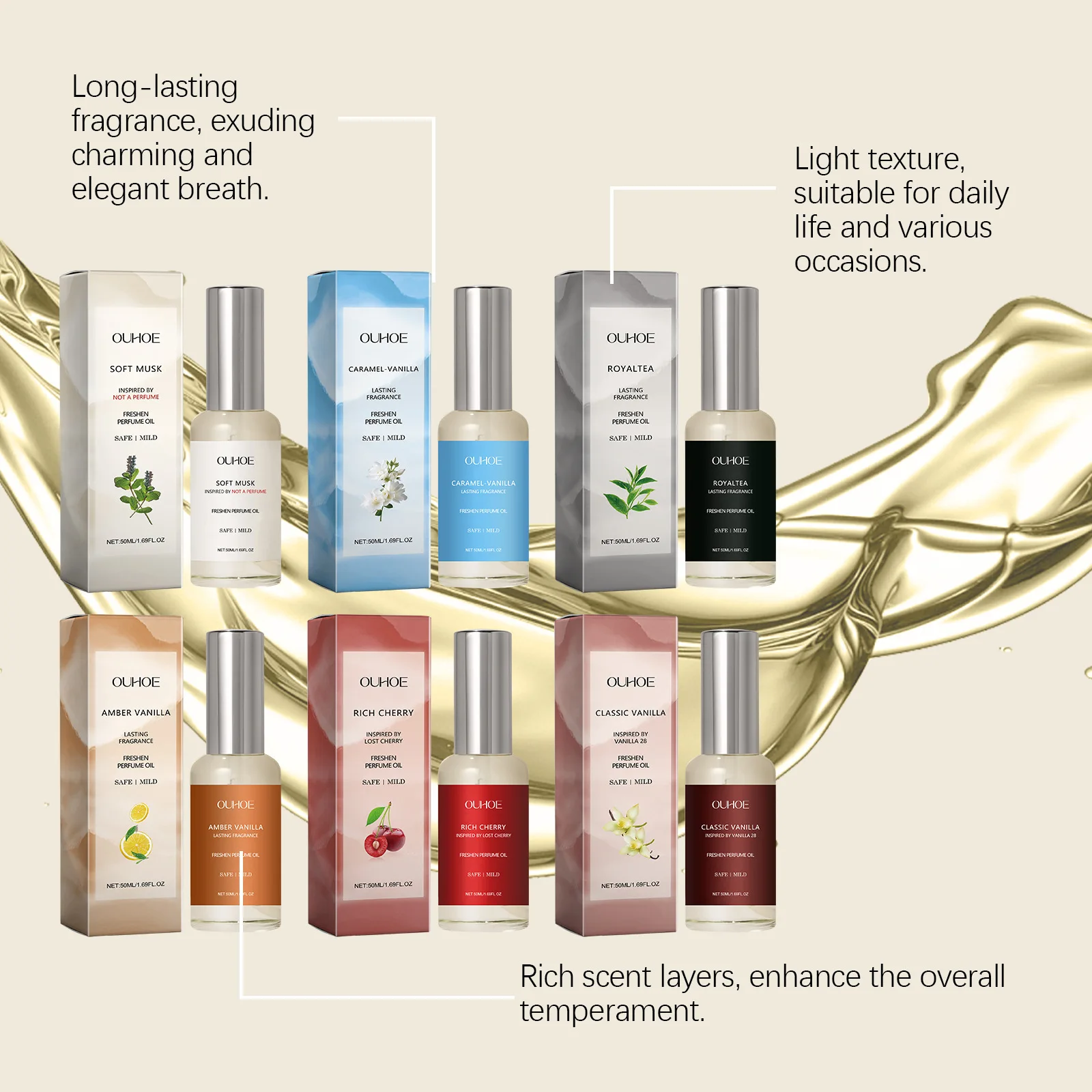 عطر زيتي عطر يدوم طويلاً يؤرخ المسك الكرز الفانيليا الأزهار الكرمل رائحة الطبيعية المحمولة المعززة الفيرومونات العطور #3