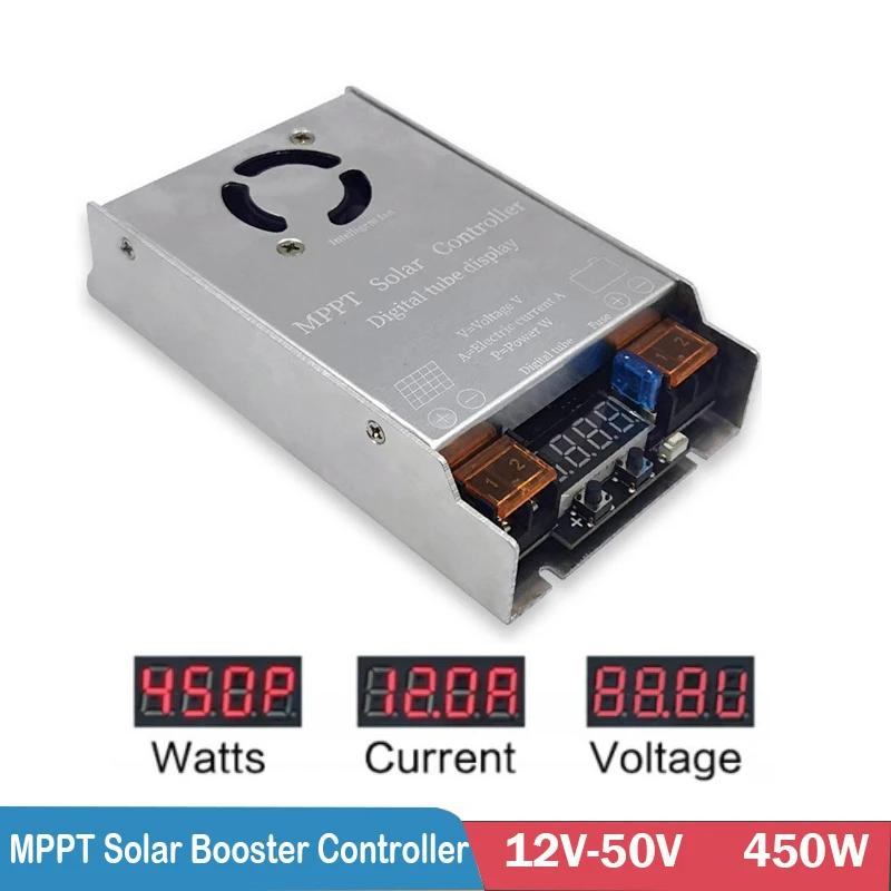 

MPPT 450W Booster Solar Controller 12V~50V Input Step-up Charging For 24V 36V 48V 60V 72V LiFePO4 Lithium Lead-acid Gel Battery