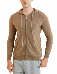 Pull cardigan en tricot à manches longues pour hommes, 100% laine mérinos, sweat-shirt chaud, vêtements de luxe coréens, automne, hiver, 2023