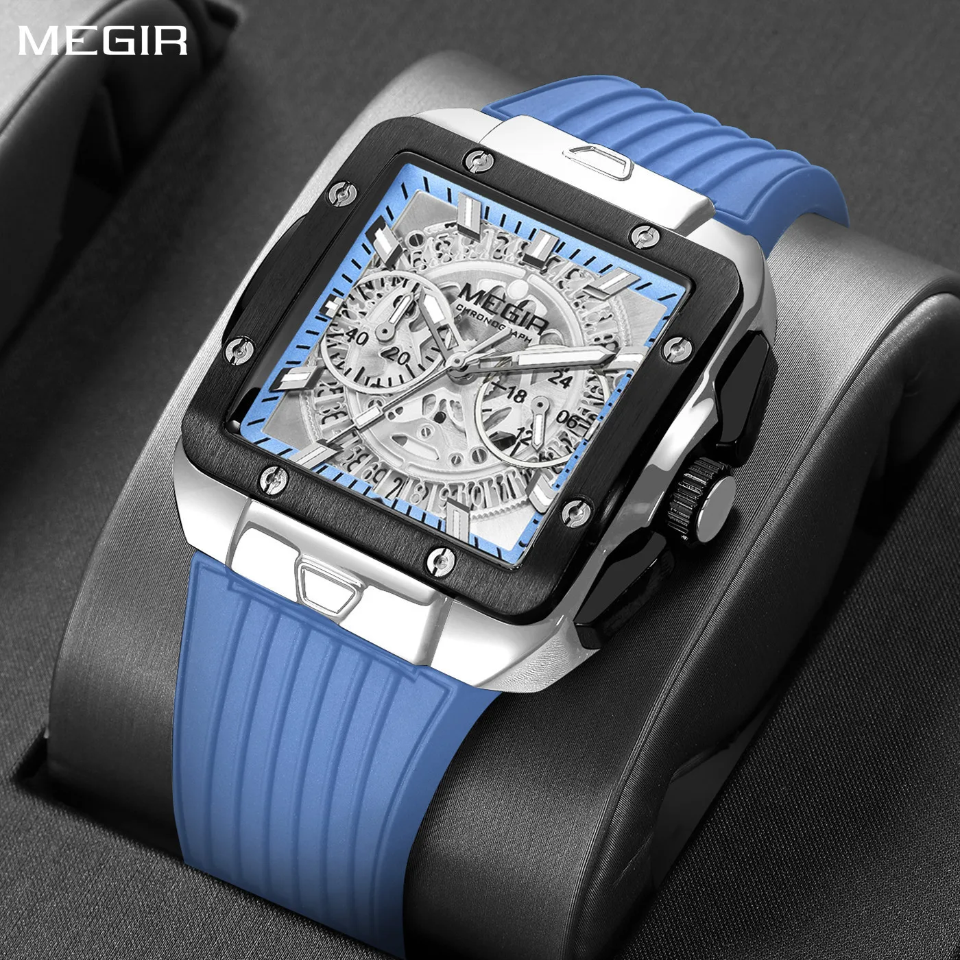 MEGIR Watch for Men Luxury Sport Quartz Wristwatch Silicone Band Luminous Hands Date Male Chronograph Clock Reloj Hombre 2228