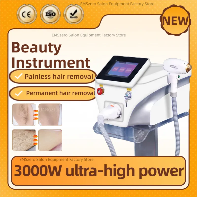 

New 3000W high power hair removal beauty instrument diode hair removal laser hair removal 3 wavelengths 1064nm