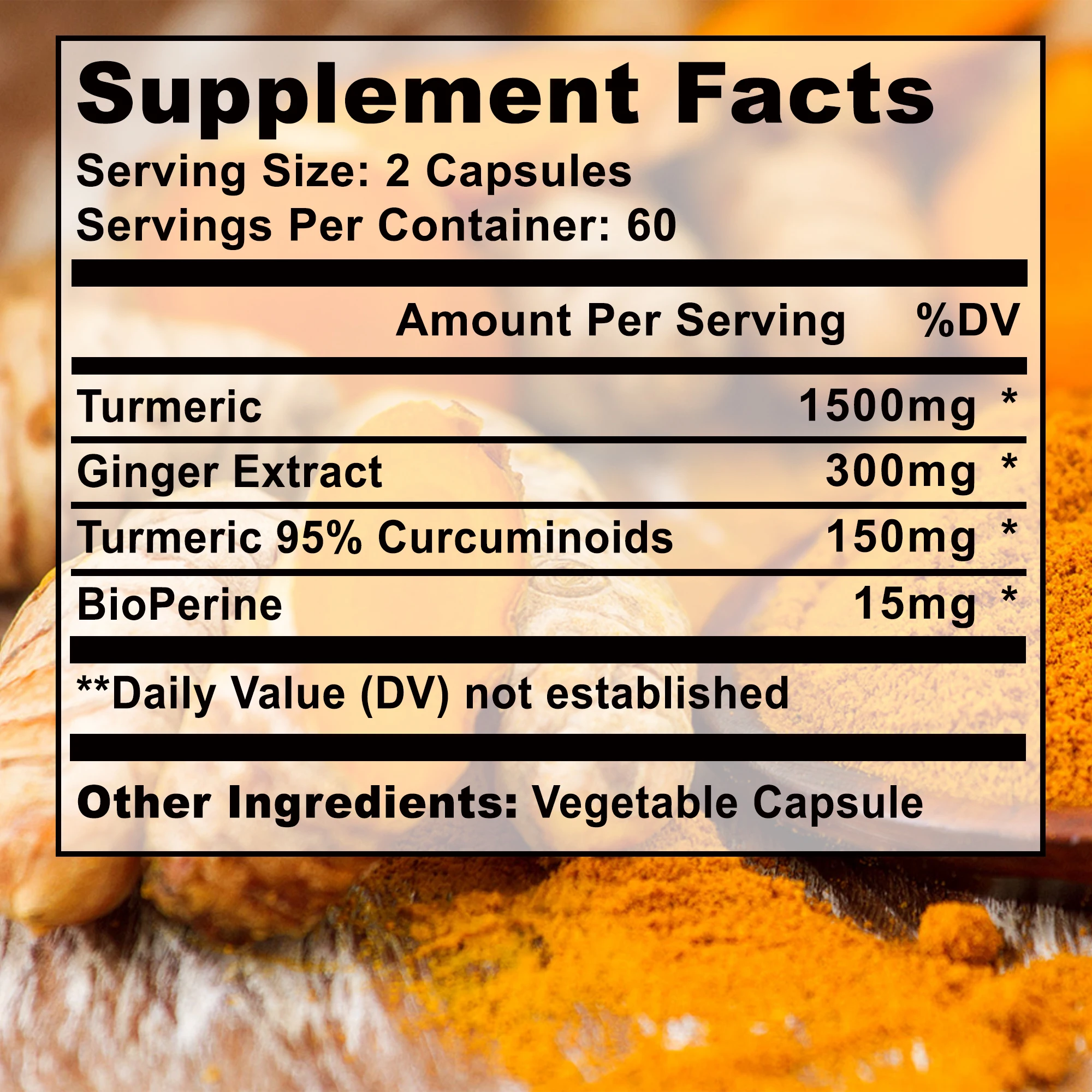 Turmeric Curcumin - Joint Support, Supports Heart Health, and Digestive Health, Powerful Antioxidant - 120 Capsules