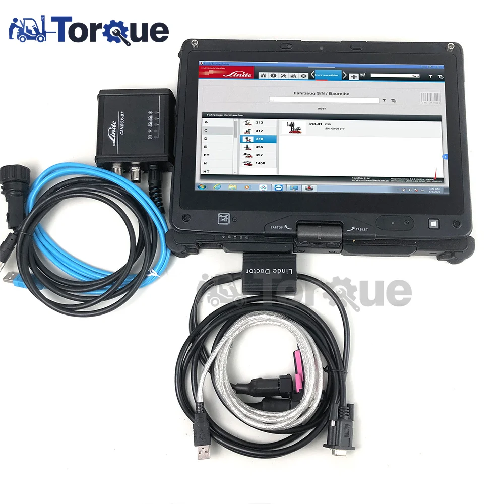 ل Linde BT canbox pathfinder رافعة شوكية كهربائية شاحنة أداة تشخيصية + أداة تشخيص طبيب ليند + كمبيوتر محمول Getac V100 /C2