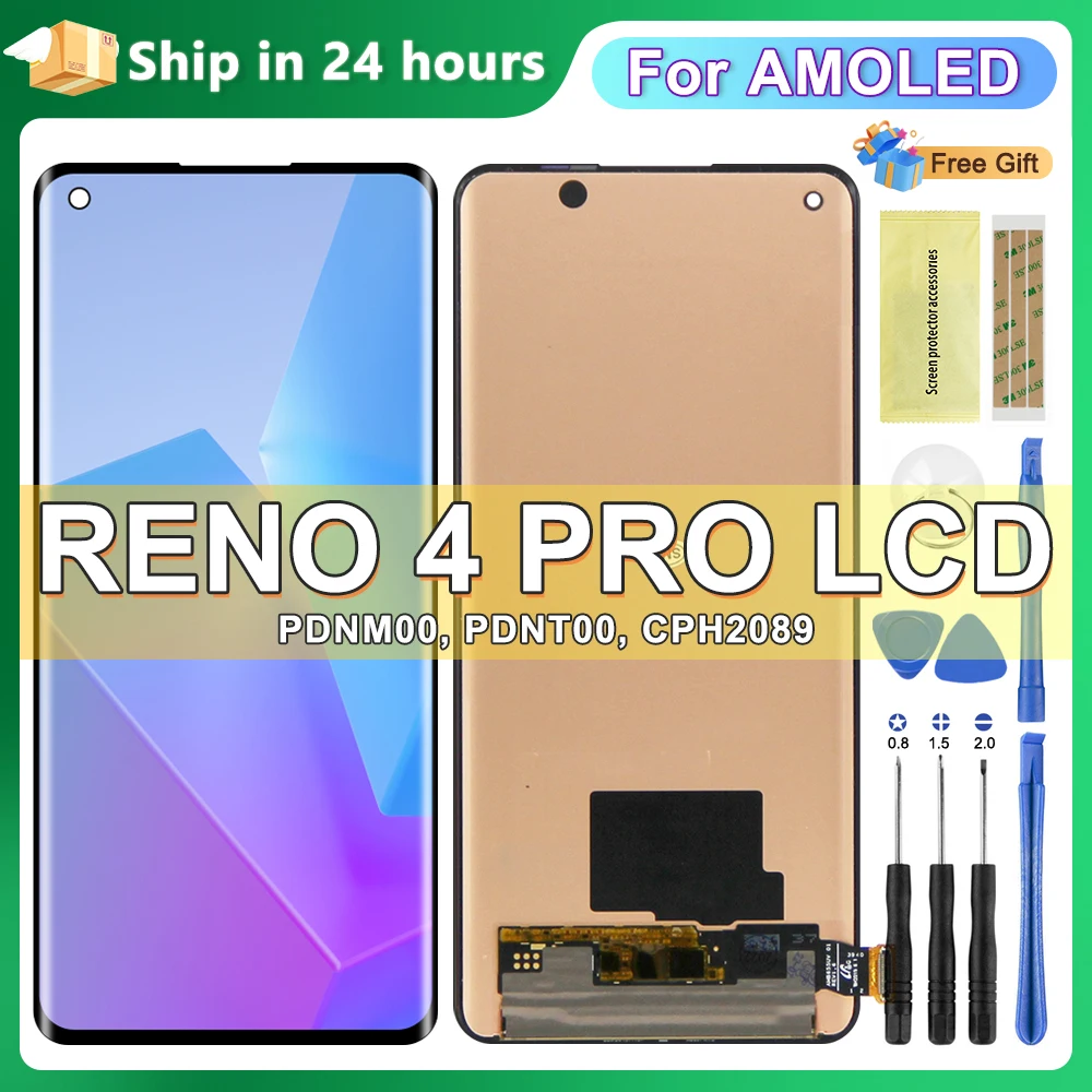 

For Oppo Reno4 Pro CPH2109 LCD Display Touch Screen Digitizer Assembly Replacement For Reno 4Pro 5G PDNM00 CPH2089 LCD