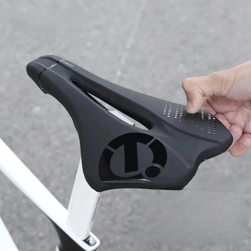 AliExpress ESLNF Bicycle Saddle PU Comfortable Mountain Road Bike Saddle Non-slip Shock Absorbing Hollow Breathable Cushion Bike Parts