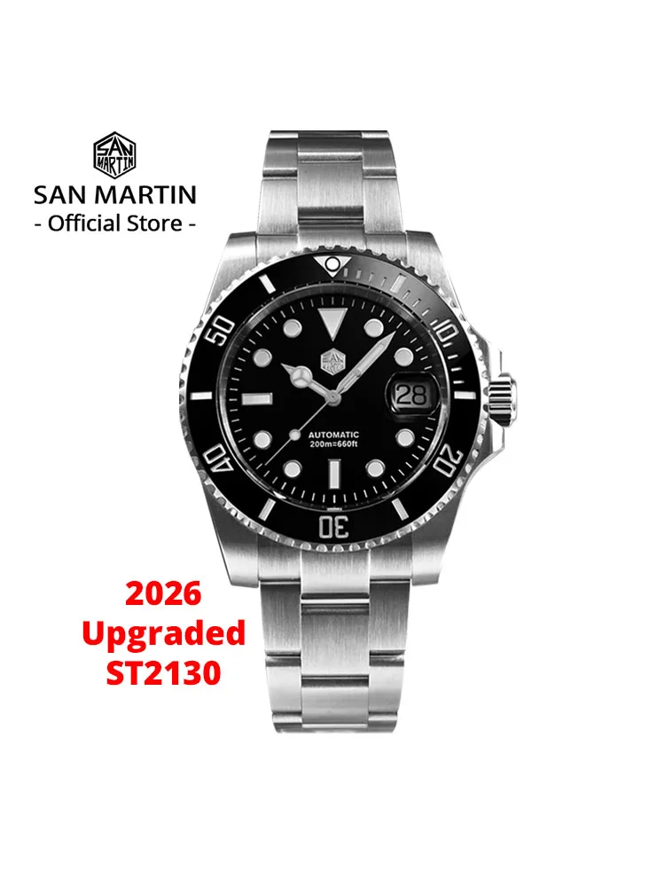 San Martin Verbesserte Version 40mm Water Ghost Taucheruhr Männer Luxus Automatische Mechanische Uhren Saphir Wasserdicht 200m SN0017