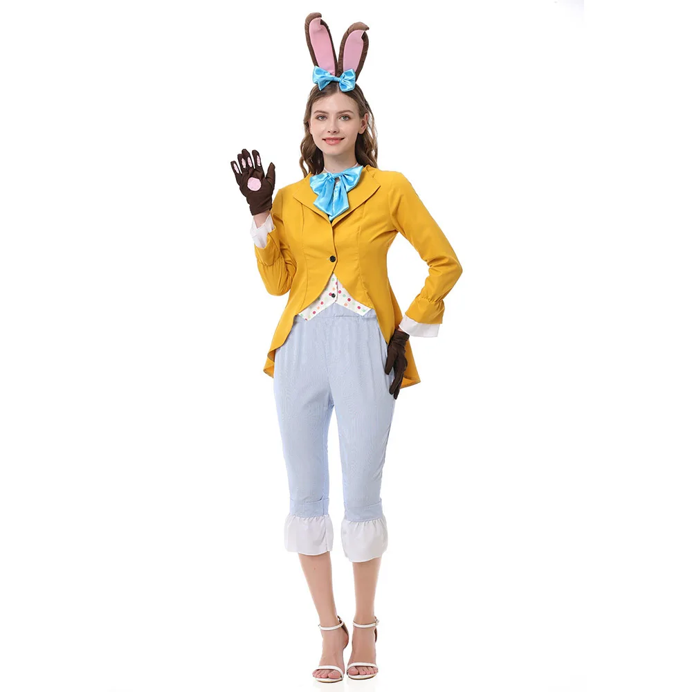 2026 Disfraz de Cosplay de Alicia en el País de las Maravillas para Adultos, Disfraz de Conejo del Sombrero Loco para Fiesta de Té, Disfraz de Conejo de Marzo para Mujer para Halloween