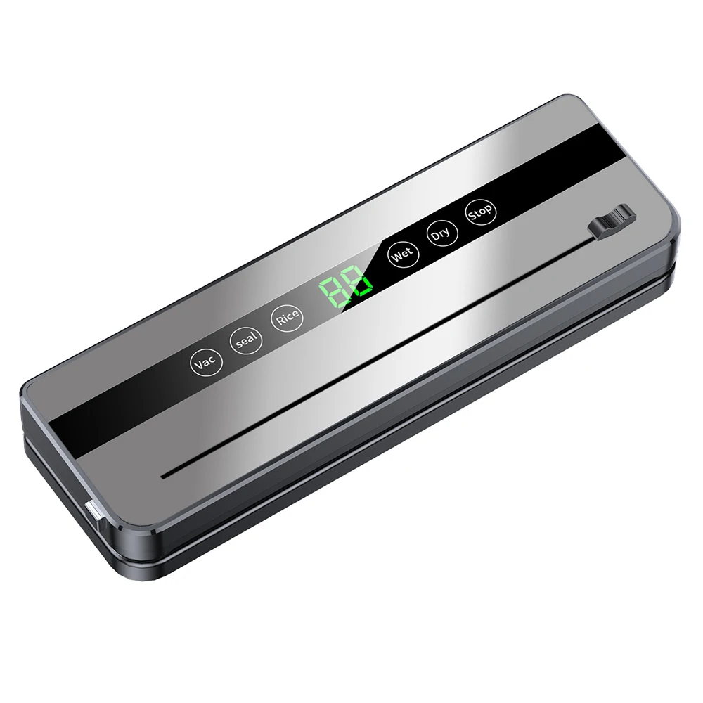 120 W 65 kPa leistungsstarker automatischer Haushalts-Vakuumierer, ideal zum Konservieren von Fleisch, Meeresfrüchten, Flüssigkeiten, Früchten, Gemüse, Nüssen, Getreide, Keksen, Snacks und mehr.
